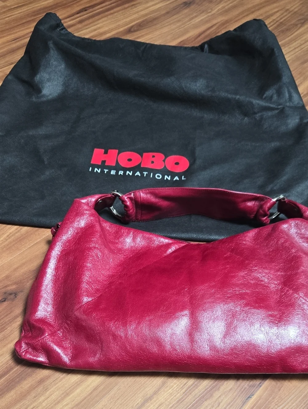 HOBO Red Leather Shoulder Bag